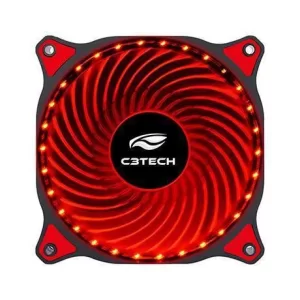 050 - COOLER FAN PARA GABINETE 120x120x25 30 LEDS VERMELHO F7-L130RD C3 TECH