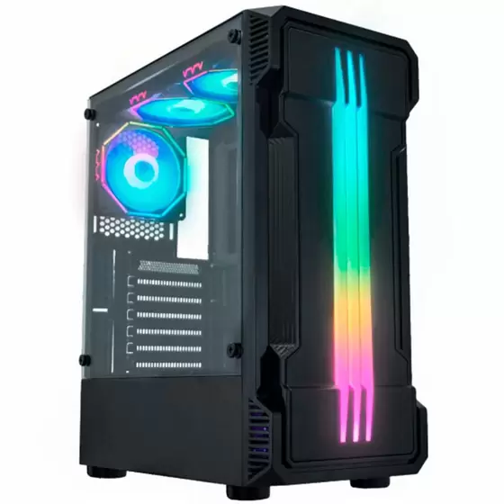 062 - Gabinete Gamer K-Mex Bifrost 2 - Lateral em Vidro Temperado - LED RGB - CG-01KB