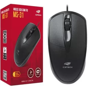 034- Mouse USB com Fio C3 TECH MS-31 BK