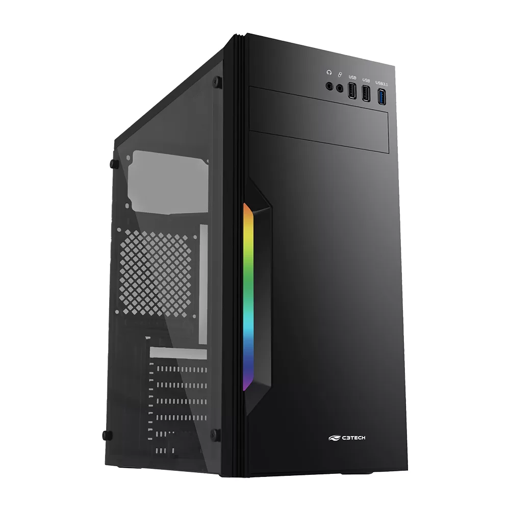 319 - GABINETE GAMER PRETO MT-G210BK C3 TECH