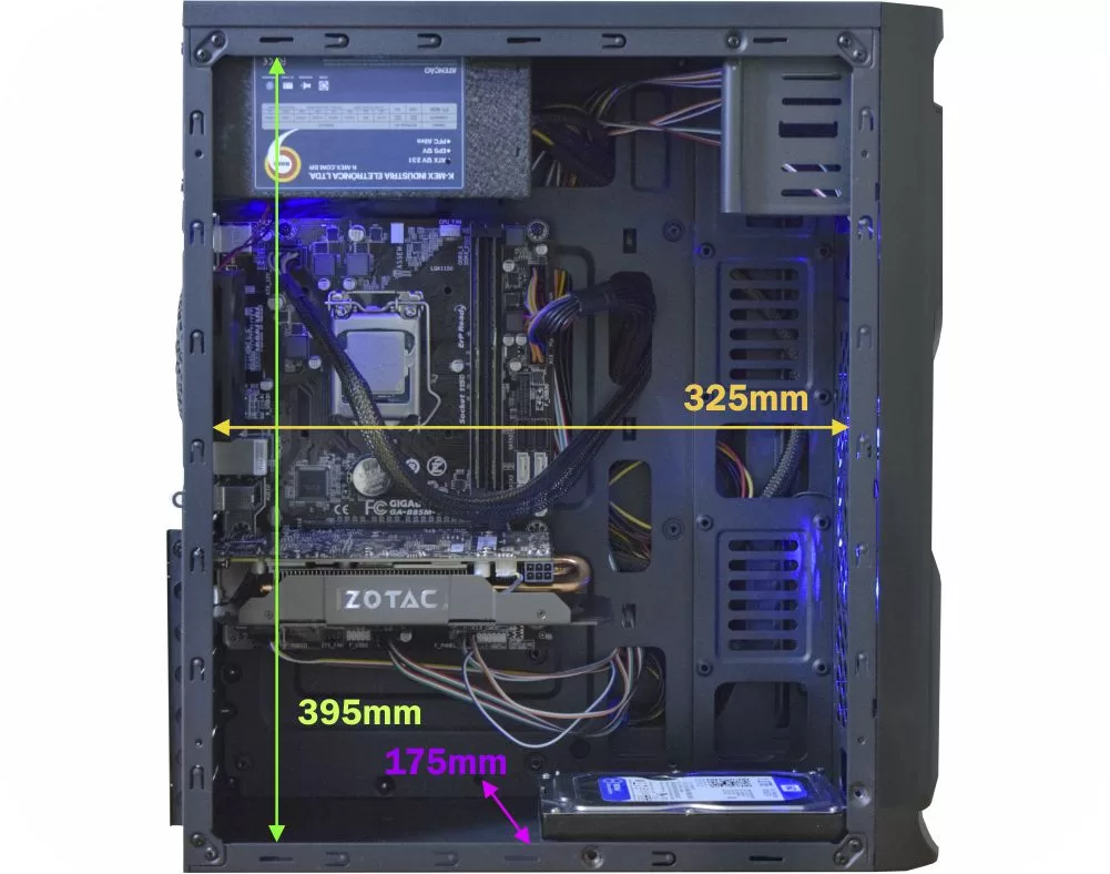 323 - GABINETE GAMING SOLID SNAKE 1 BAIA PRETO LED AZUL CG-02R6 K-MEX - Imagem 4