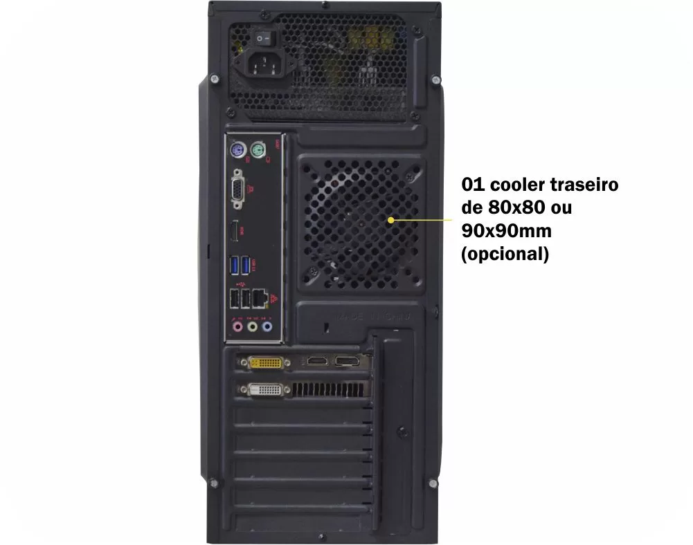 323 - GABINETE GAMING SOLID SNAKE 1 BAIA PRETO LED AZUL CG-02R6 K-MEX - Imagem 8