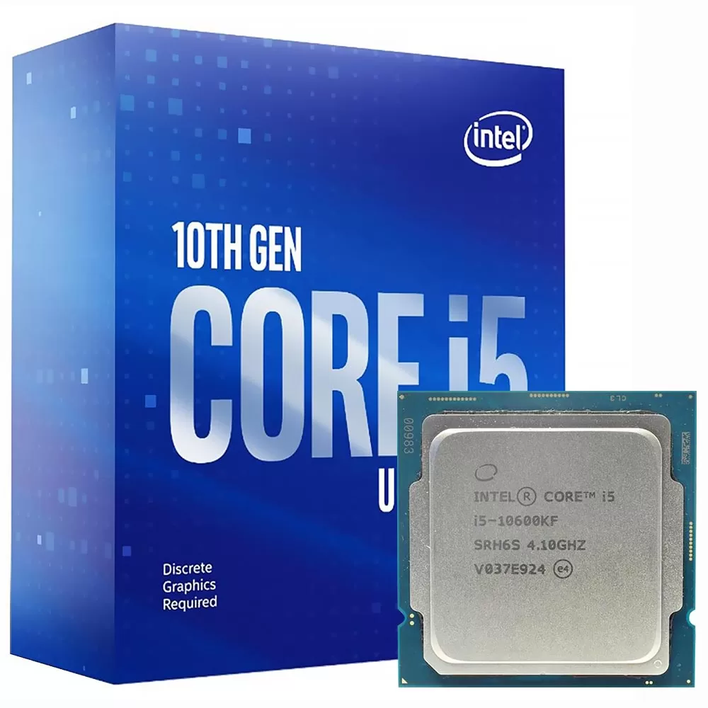 466 - Processador Intel Core i5 10600KF 4.1GHz (4.8GHz Turbo), 10ª Geração, LGA 1200, BX8070110600KF